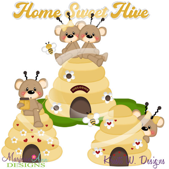 Franklin & Frannie-Home Sweet Hive SVG Cutting Files +Clipart - Click Image to Close